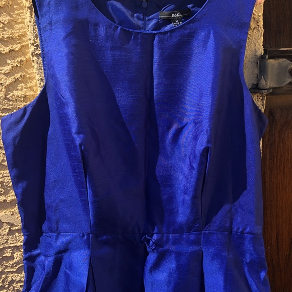 Blue & Black Sleeveless Belted Dress by R&K - Picture 5 of 6